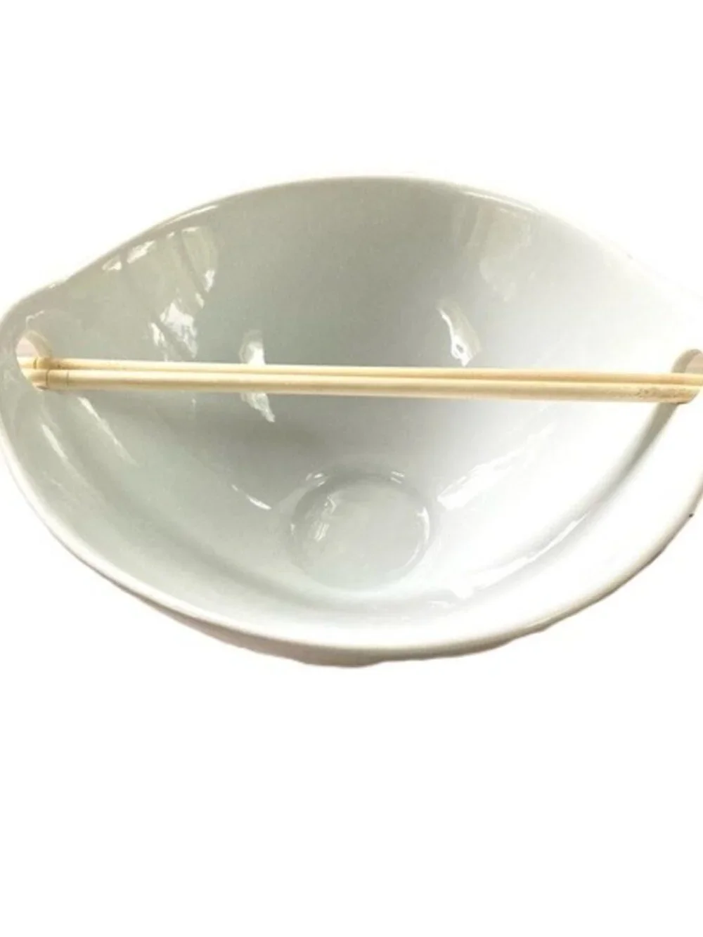PIER 1 Kai Noodle Ramen Rice Bowl with Chopsticks Creamy White 7.25 x 3.24 in